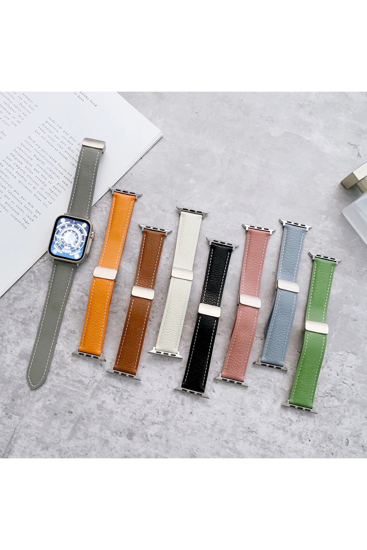 Newface Apple Watch 38mm KR403 Metal Halhal Kordon - Gümüş-Beyaz