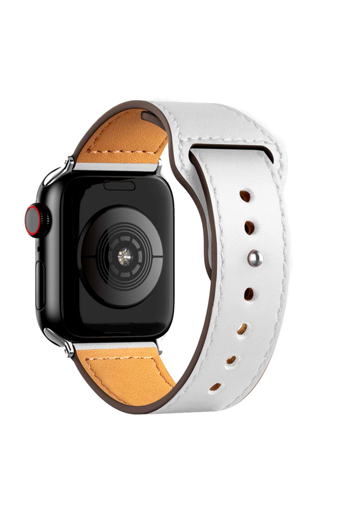 Newface Apple Watch 38mm Hasırlı Cırtcırtlı Kasalı Kordon - Siyah-Mavi