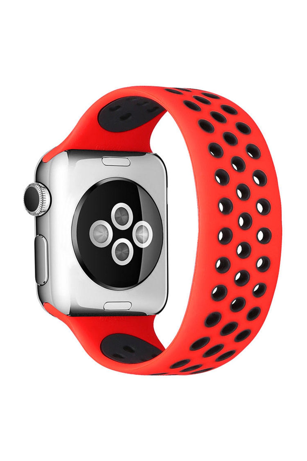 Newface Apple Watch 40mm KR408 Çizgili Silikon Kordon - Yeşil