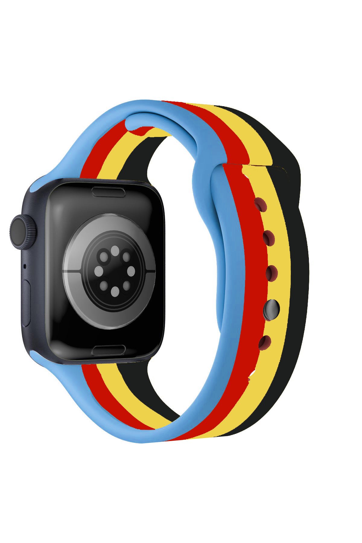 Newface Apple Watch 40mm KR408 Çizgili Silikon Kordon - Beyaz