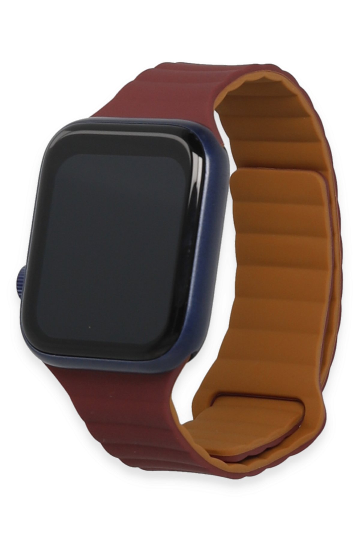 Newface Apple Watch 40mm Gökkuşağı Org Kordon - Bordo-Krem