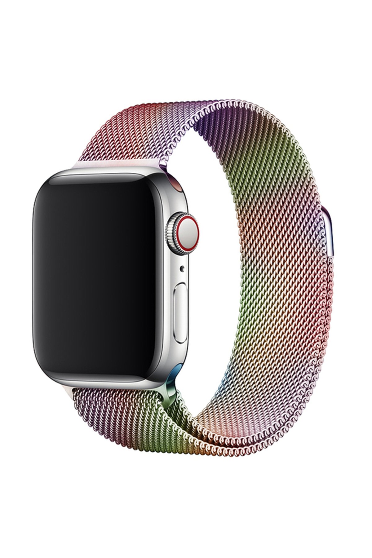 Newface Apple Watch 40mm Hasırlı Cırtcırtlı Kasalı Kordon - Pudra