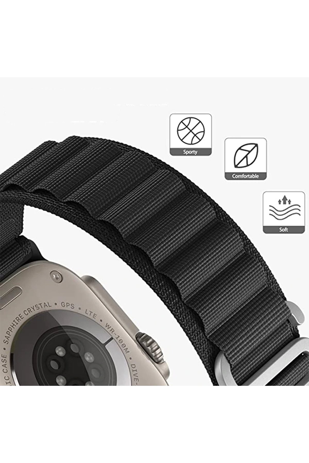 Newface Apple Watch 40mm Ayarlı Solo Silikon Kordon - Siyah