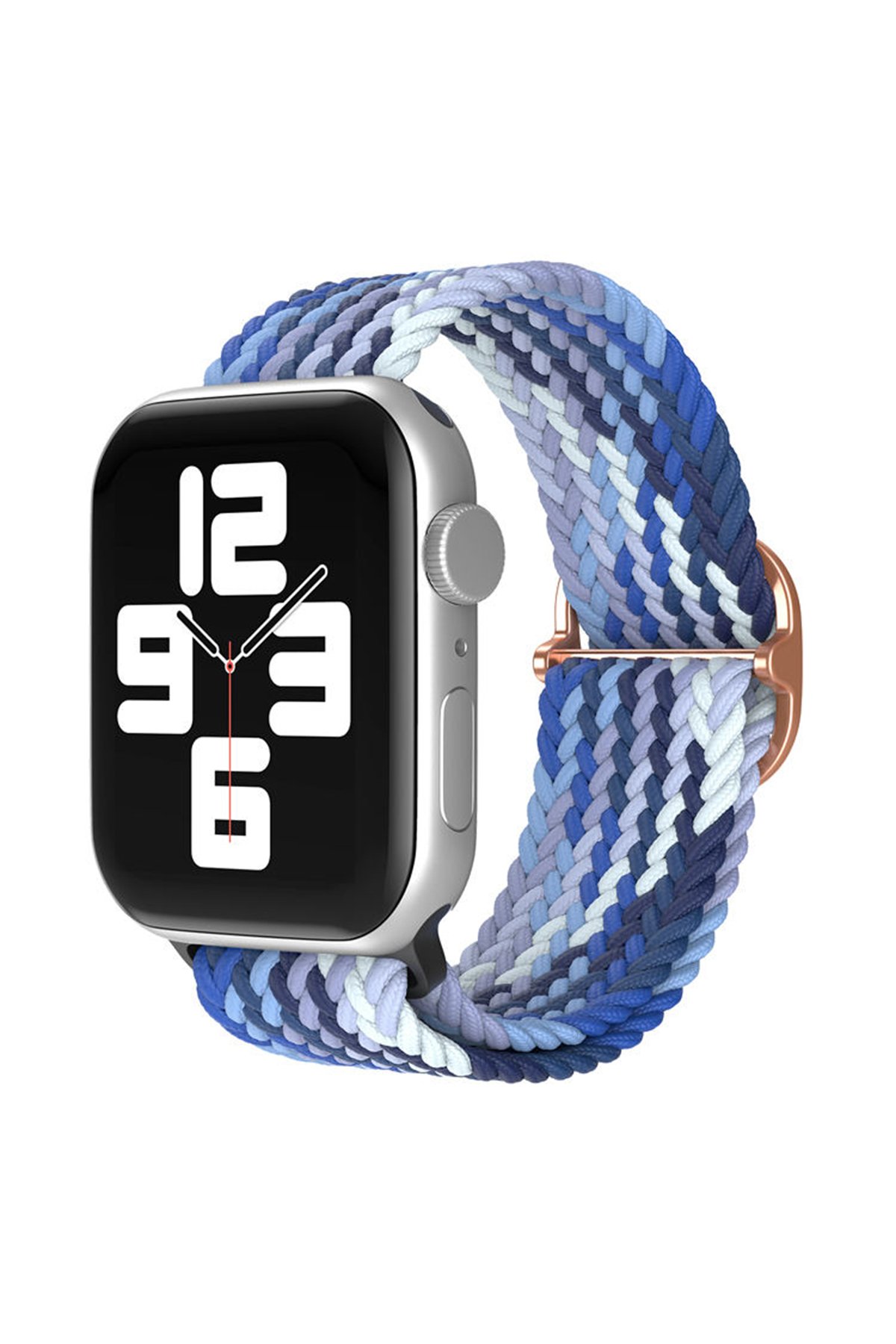 Newface Apple Watch 40mm Hasırlı Cırtcırtlı Kasalı Kordon - Pembe