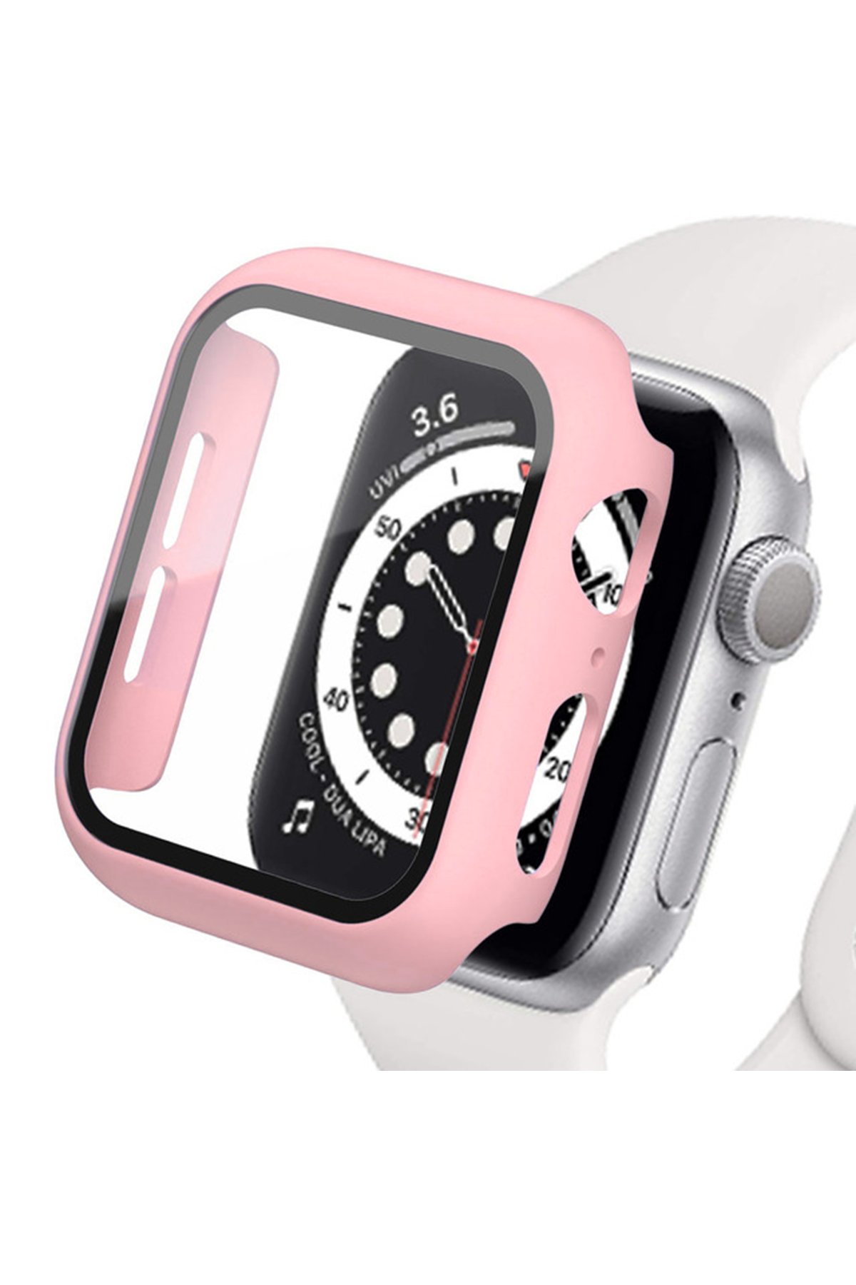 Newface Apple Watch 41mm Çizgili Kordon - Yeşil-Beyaz