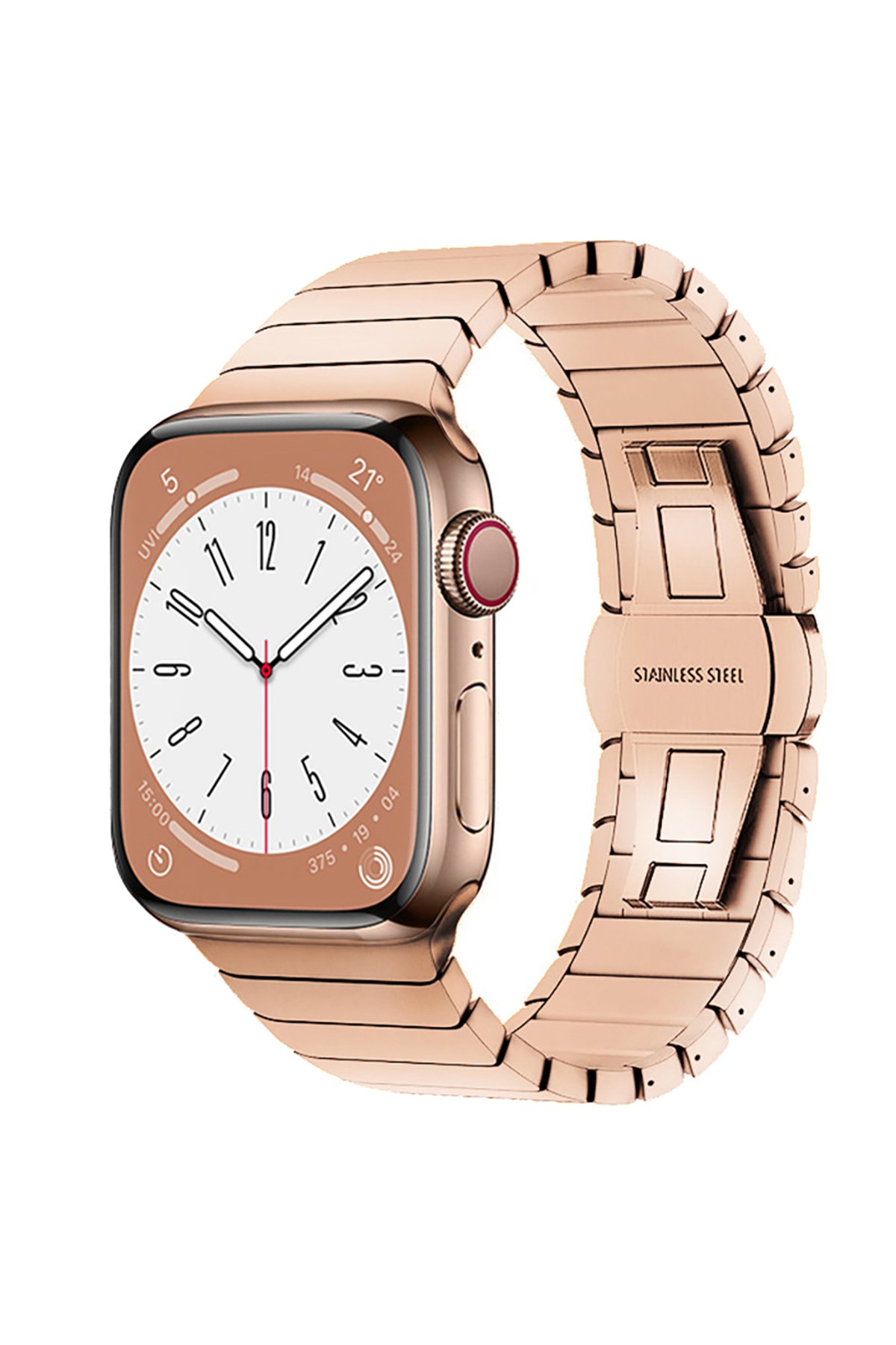 Newface Apple Watch 41mm Made Metal Kordon - Gümüş-Gold