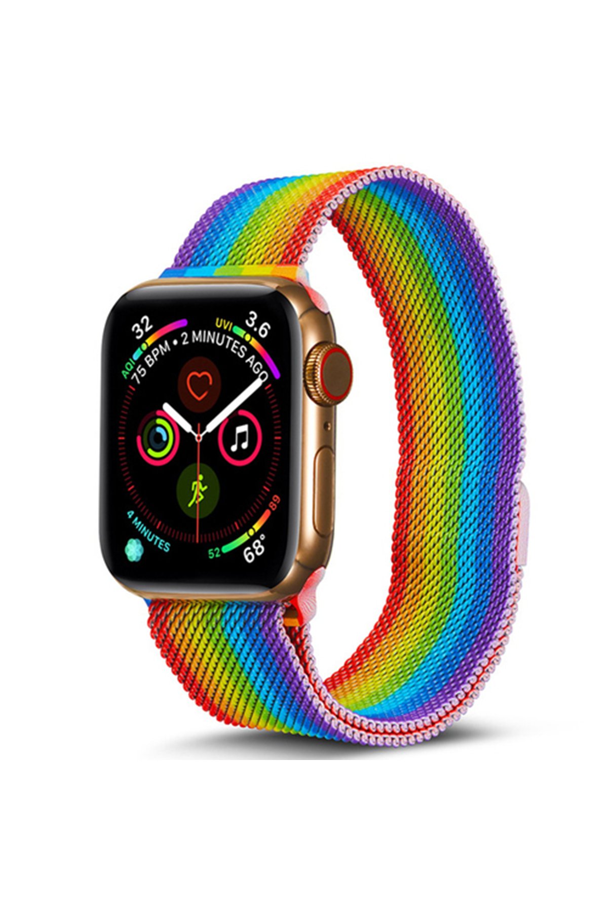 Newface Apple Watch 41mm Star Kordon - Zigzag Yeşil-Siyah