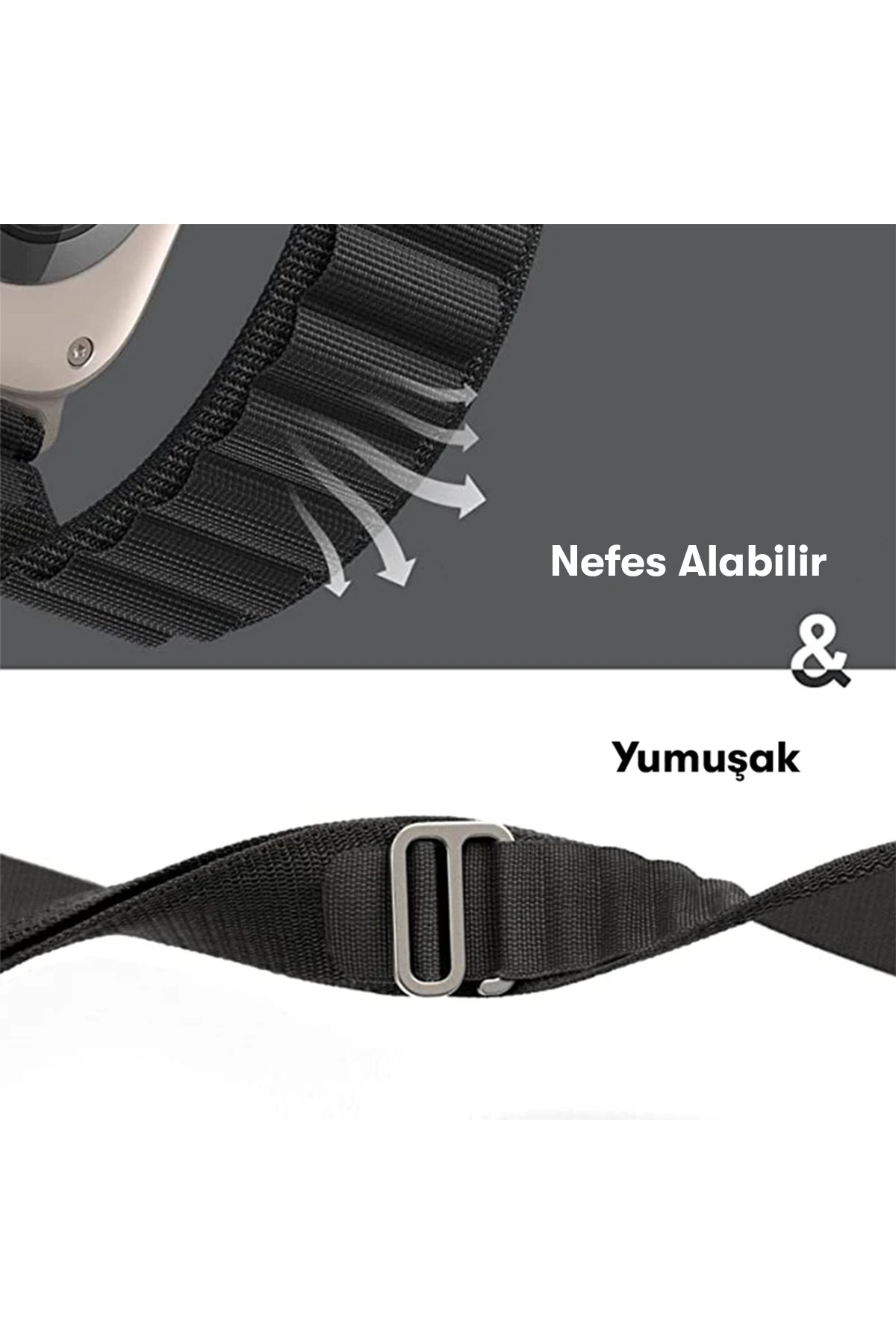 Newface Apple Watch 41mm KR405 Metal Bakla Kordon - Gümüş