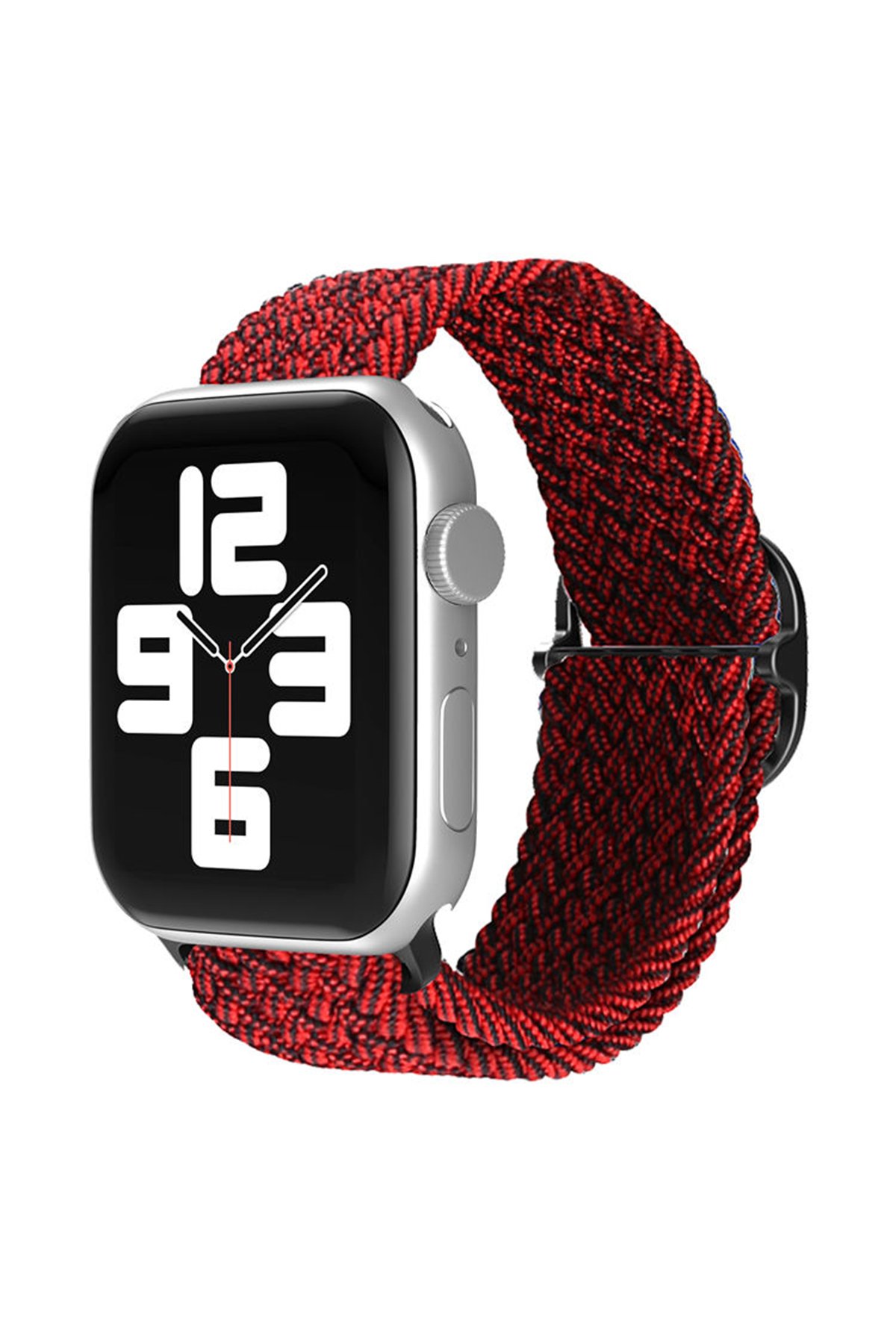 Newface Apple Watch 41mm Çizgili Kordon - Siyah-Yeşil