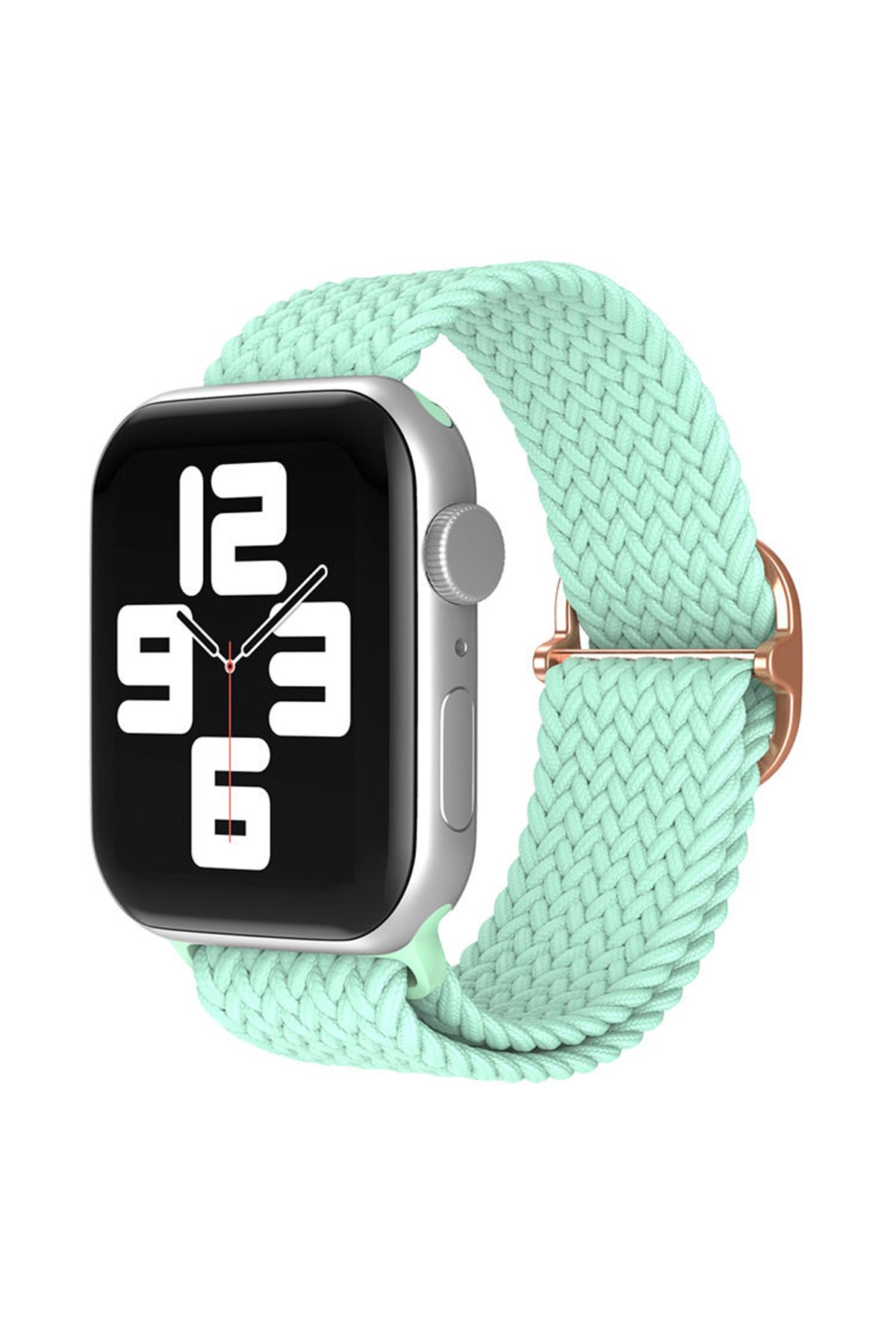 Newface Apple Watch 41mm Alice Kumaş Kordon - Yeşil-Gri