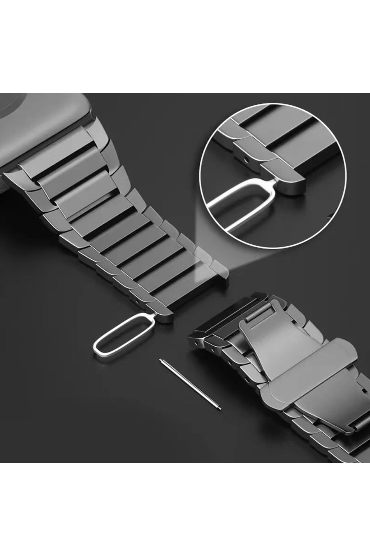 Newface Apple Watch 42mm Metal Mıknatıslı Kordon - Turuncu-Yeşil
