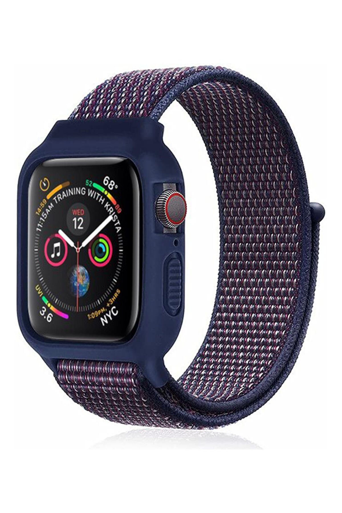 Newface Apple Watch 41mm Ayarlı Solo Silikon Kordon - Siyah