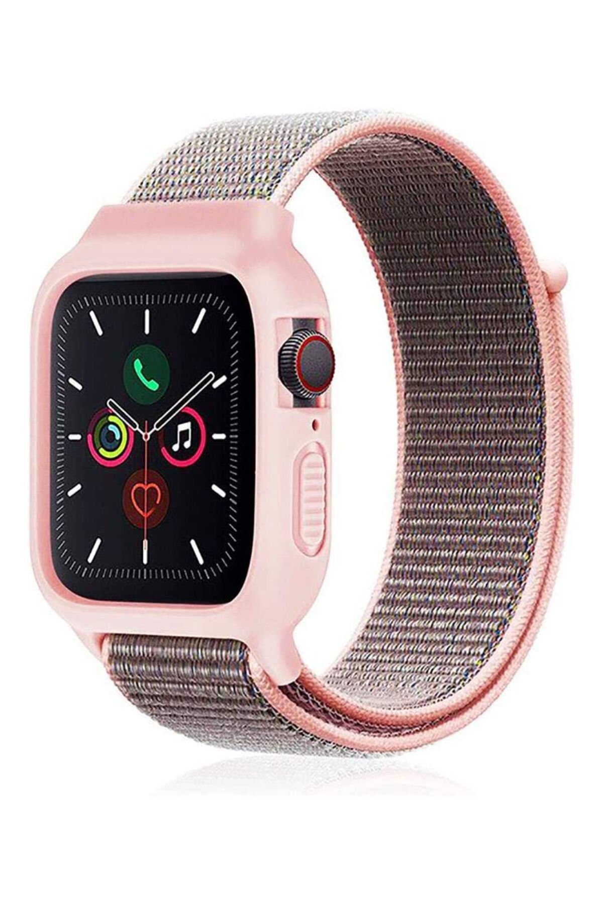 Newface Apple Watch 44mm Metal Mıknatıslı Kordon - Turuncu-Yeşil