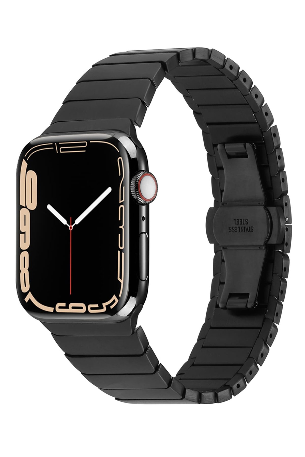 Newface Apple Watch 44mm Hasırlı Cırtcırtlı Kordon - Haki Yeşil-Sarı