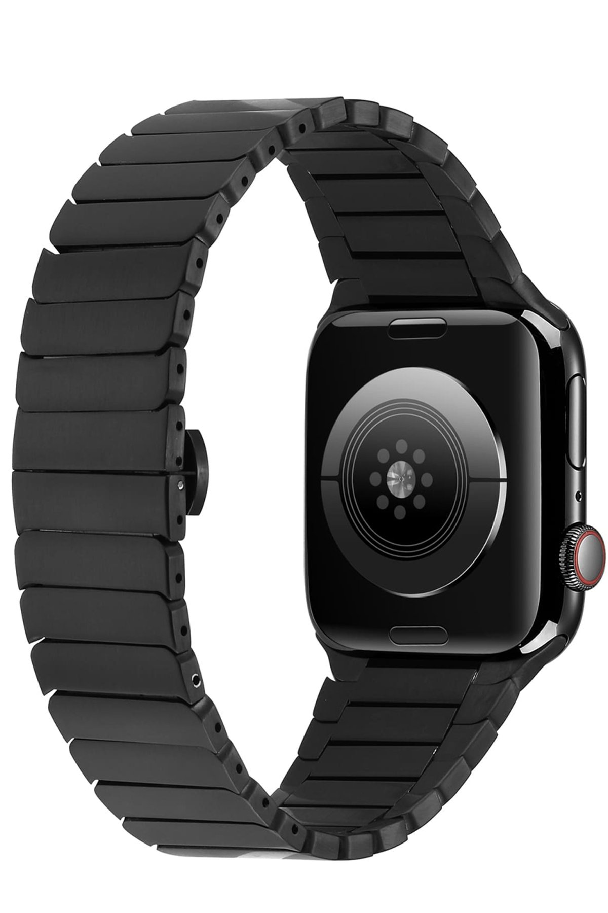 Newface Apple Watch 44mm Hasırlı Cırtcırtlı Kordon - Haki Yeşil-Sarı