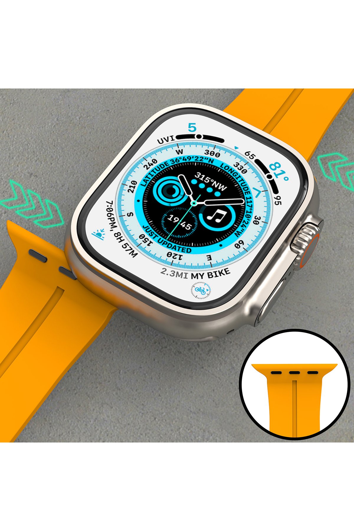 Newface Apple Watch 44mm KR414 Daks Deri Kordon - Pembe