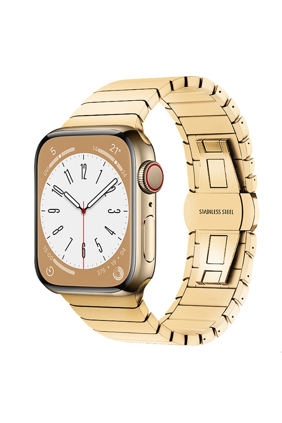 Newface Apple Watch 44mm Node Taşlı Kordon - Rose Gold