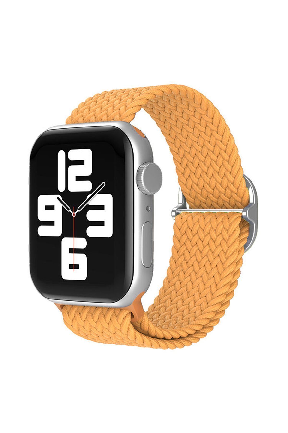 Newface Apple Watch 44mm Hasırlı Cırtcırtlı Kordon - Siyah