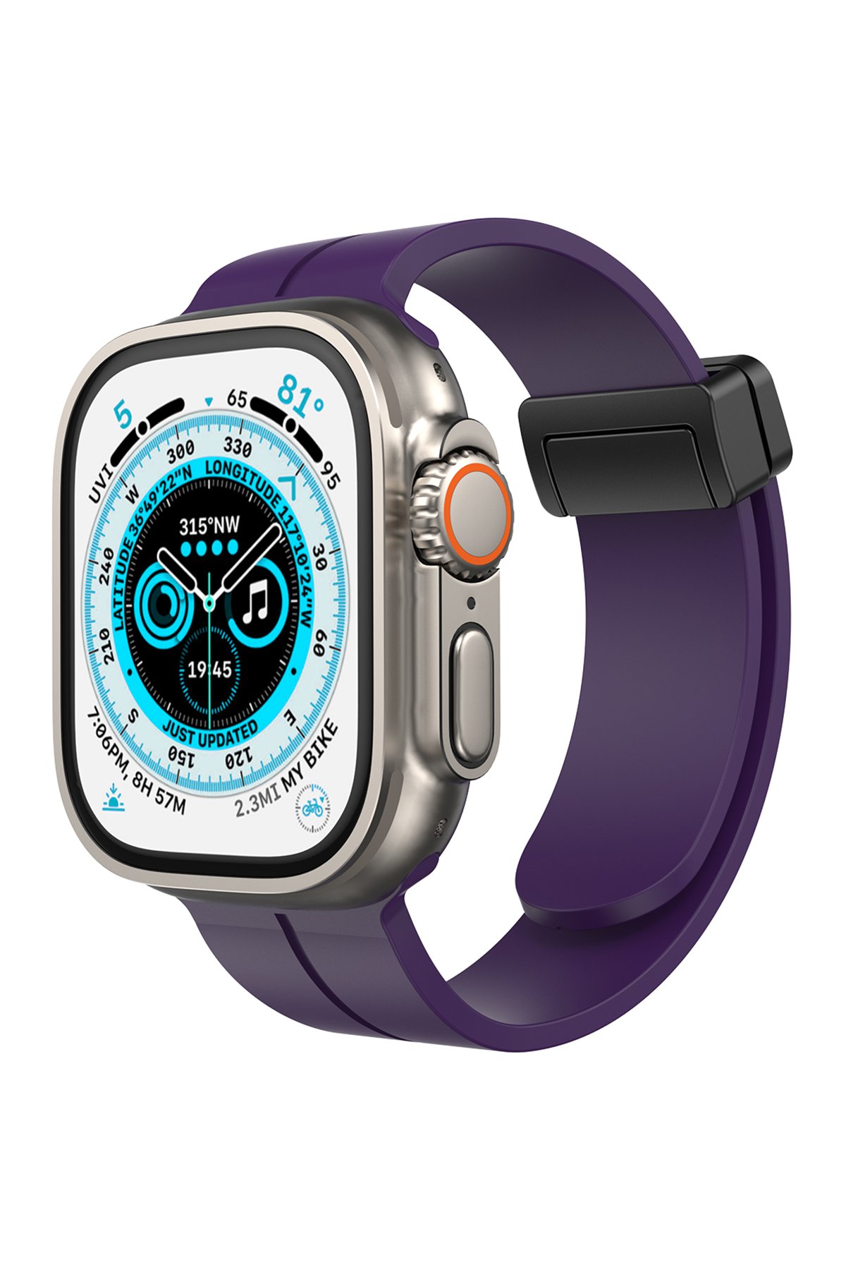 Newface Apple Watch 45mm Metal Mıknatıslı Kordon - Gümüş