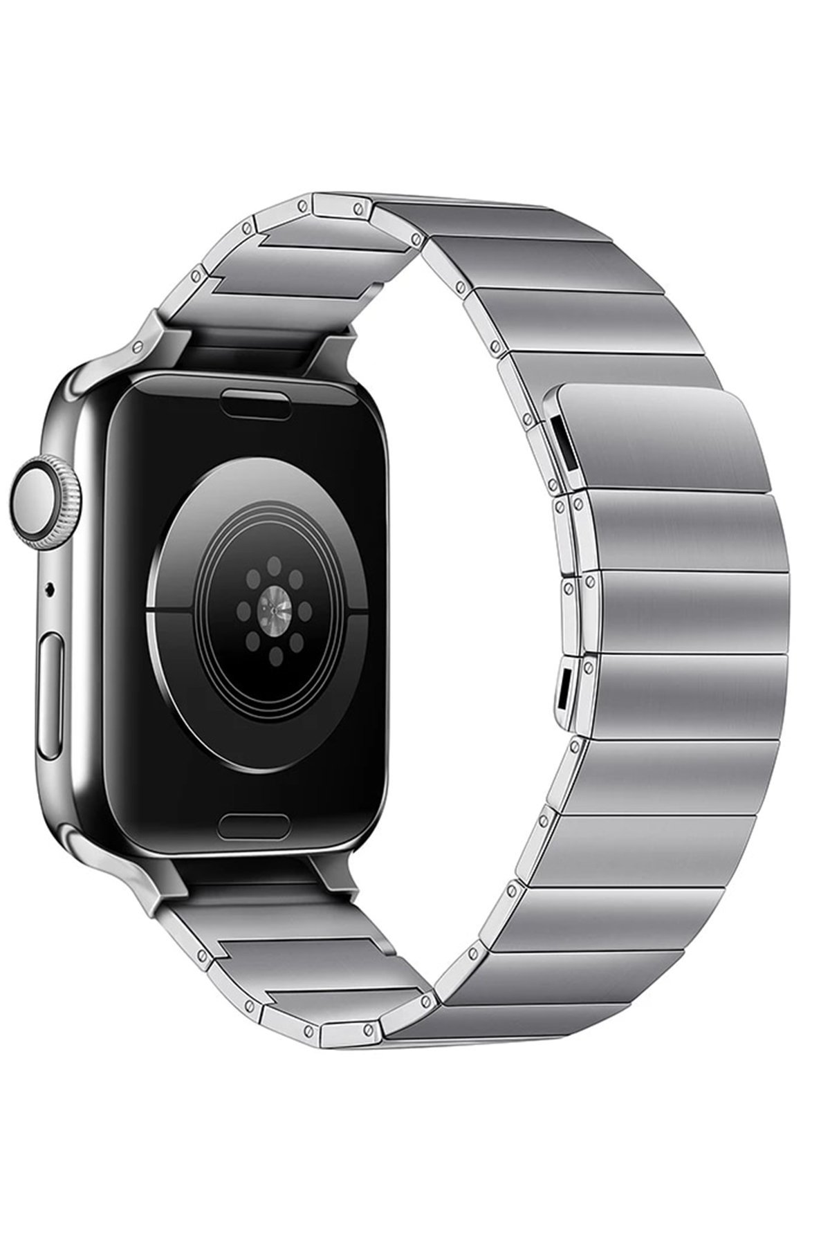 Newface Apple Watch 42mm Ayarlı Delikli Silikon Kordon - Siyah-Gri