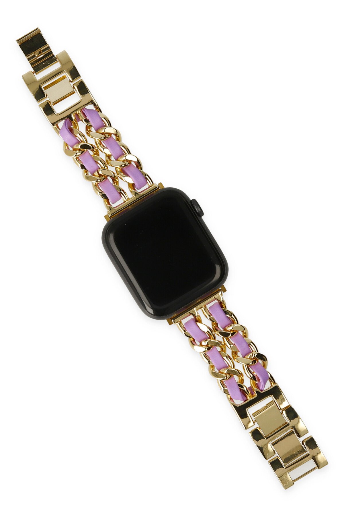 Newface Apple Watch 38mm Alice Kumaş Kordon - Siyah-Gri