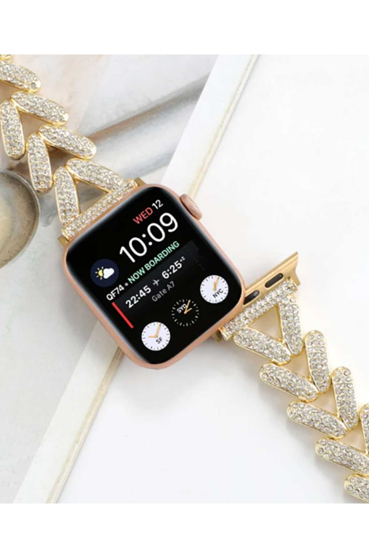 Newface Apple Watch Ultra 49mm Ayarlı Delikli Silikon Kordon - Lacivert-Beyaz