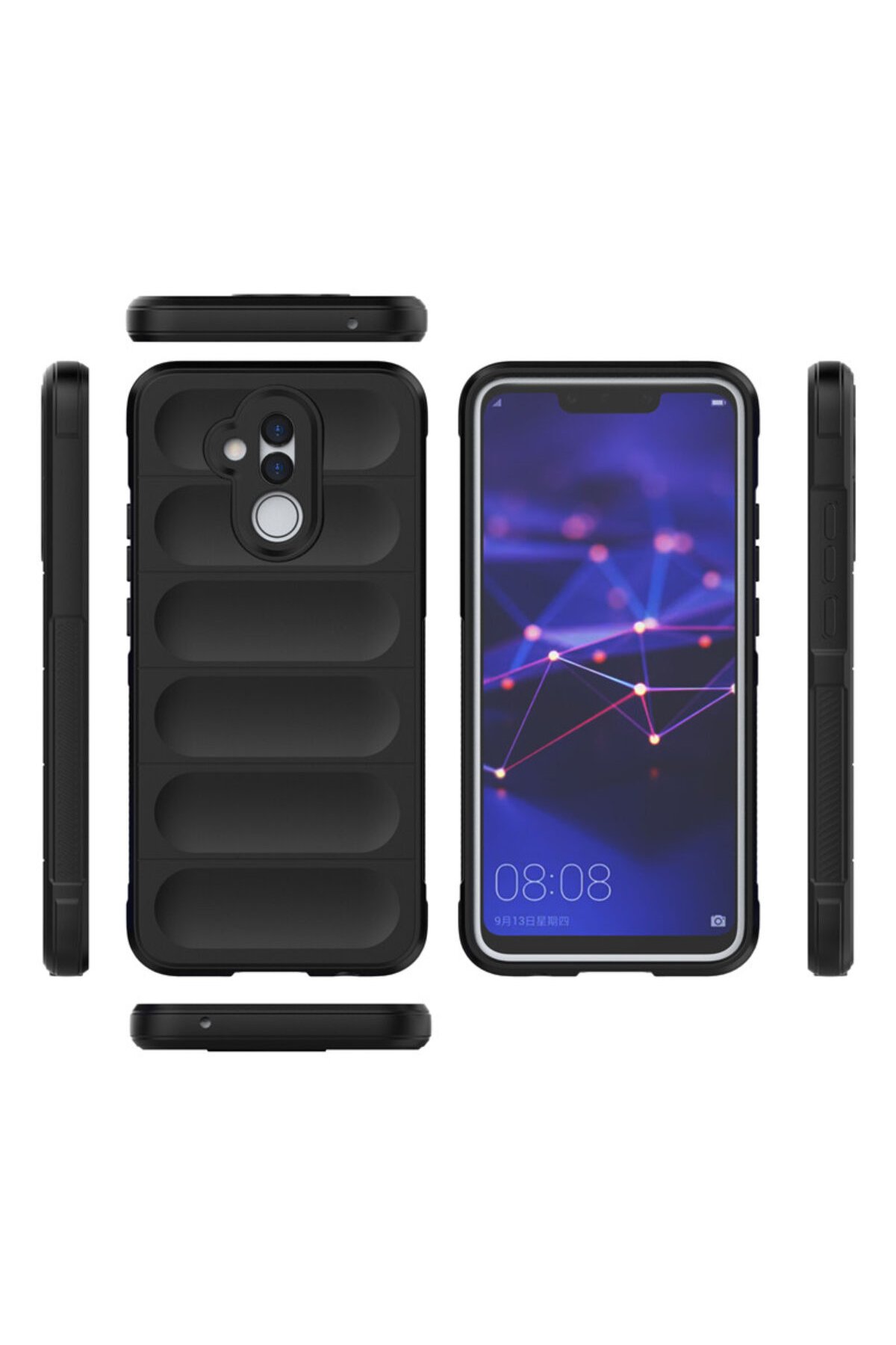 Newface Huawei Mate 20 Lite Kılıf Nano içi Kadife Silikon - Sarı