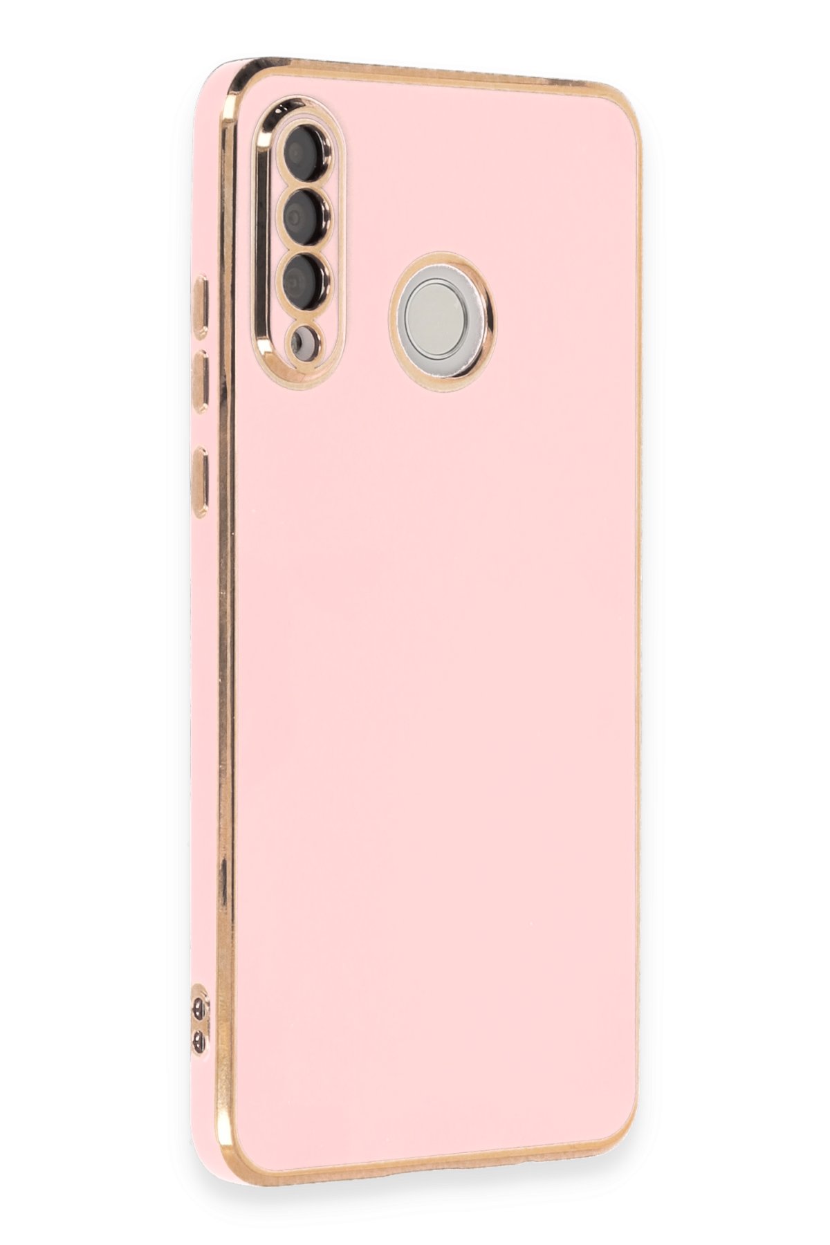 Newface Huawei P30 Lite Kılıf Sofya Yüzüklü Silikon Kapak - Gold