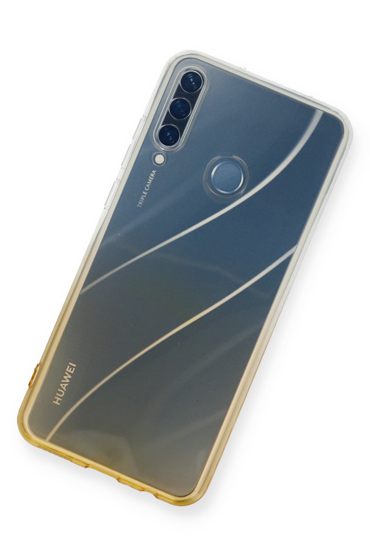 Newface Huawei Y6P Kılıf Simli Yüzüklü Silikon - Mavi