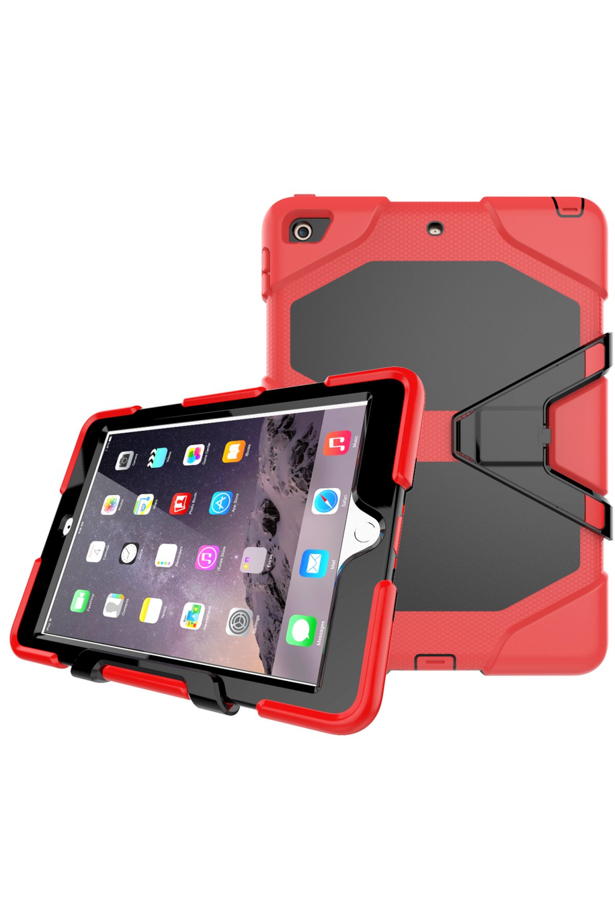 Newface iPad 9.7 (2017) Kılıf Karakter Tablet Silikon - Kırmızı