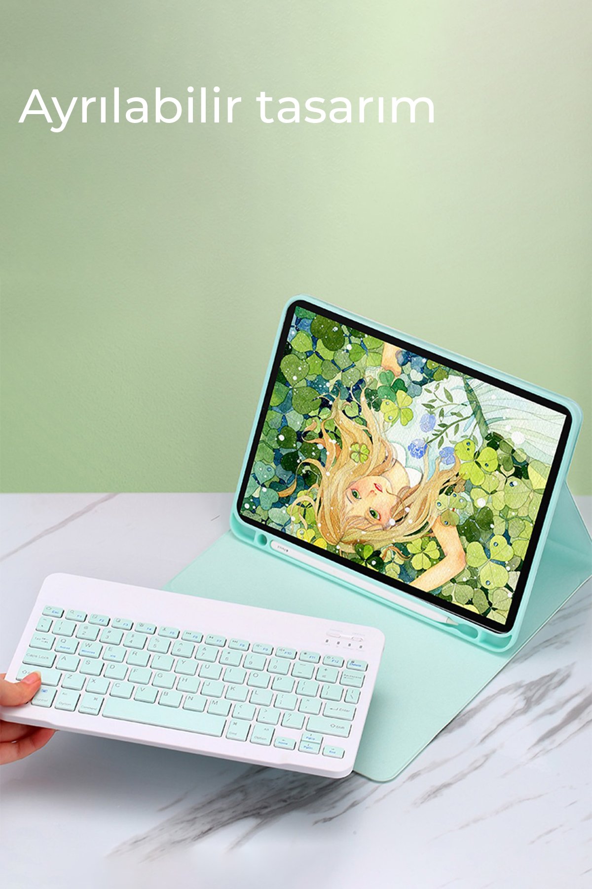 Newface iPad Pro 11 (2021) Kılıf Kalemlikli Mars Tablet Kılıfı - Kırmızı