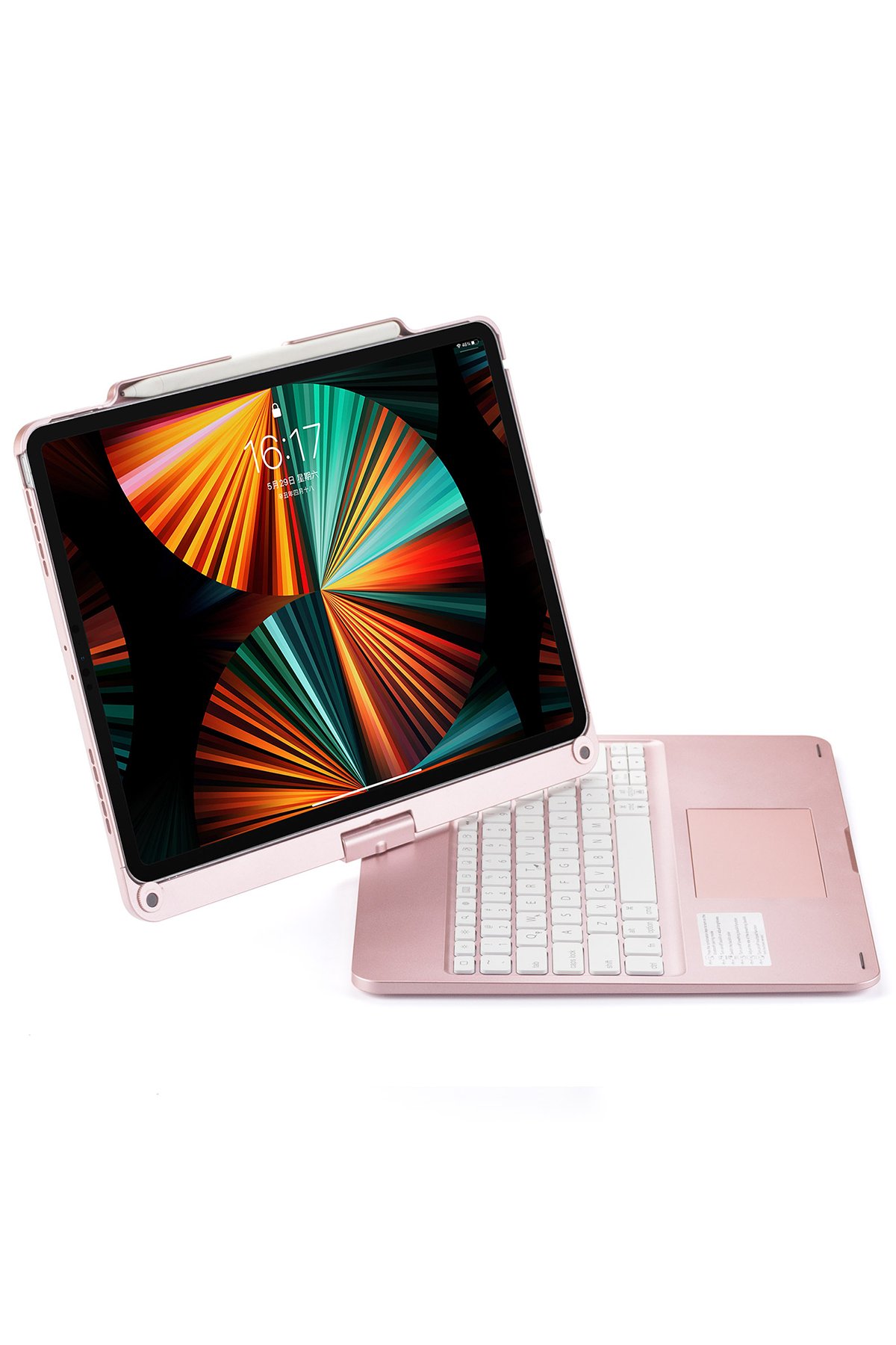 Newface iPad Pro 12.9 (2021) Kılıf Strap-C Otterbox Tablet Kapak - Pembe