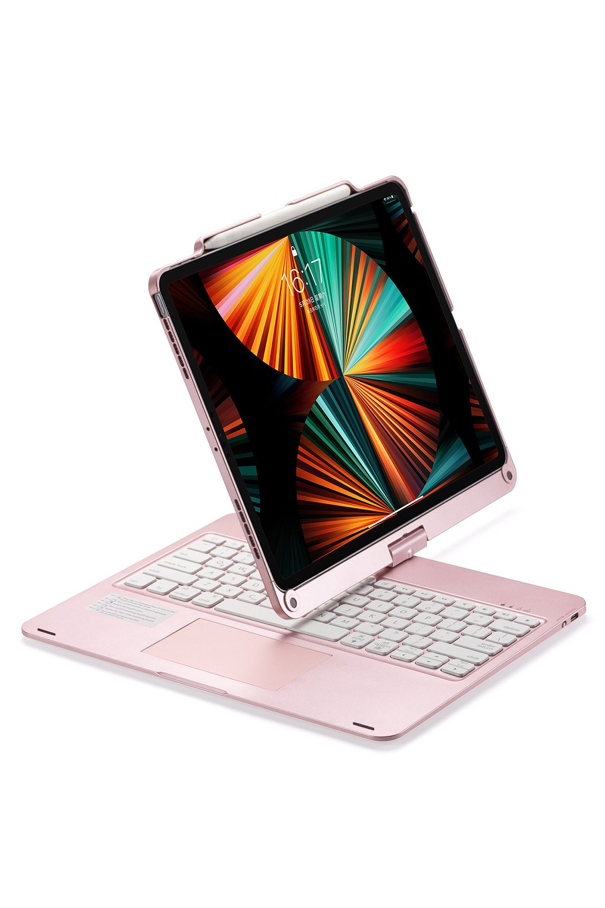 Newface iPad Pro 12.9 (2021) Kılıf Strap-C Otterbox Tablet Kapak - Pembe