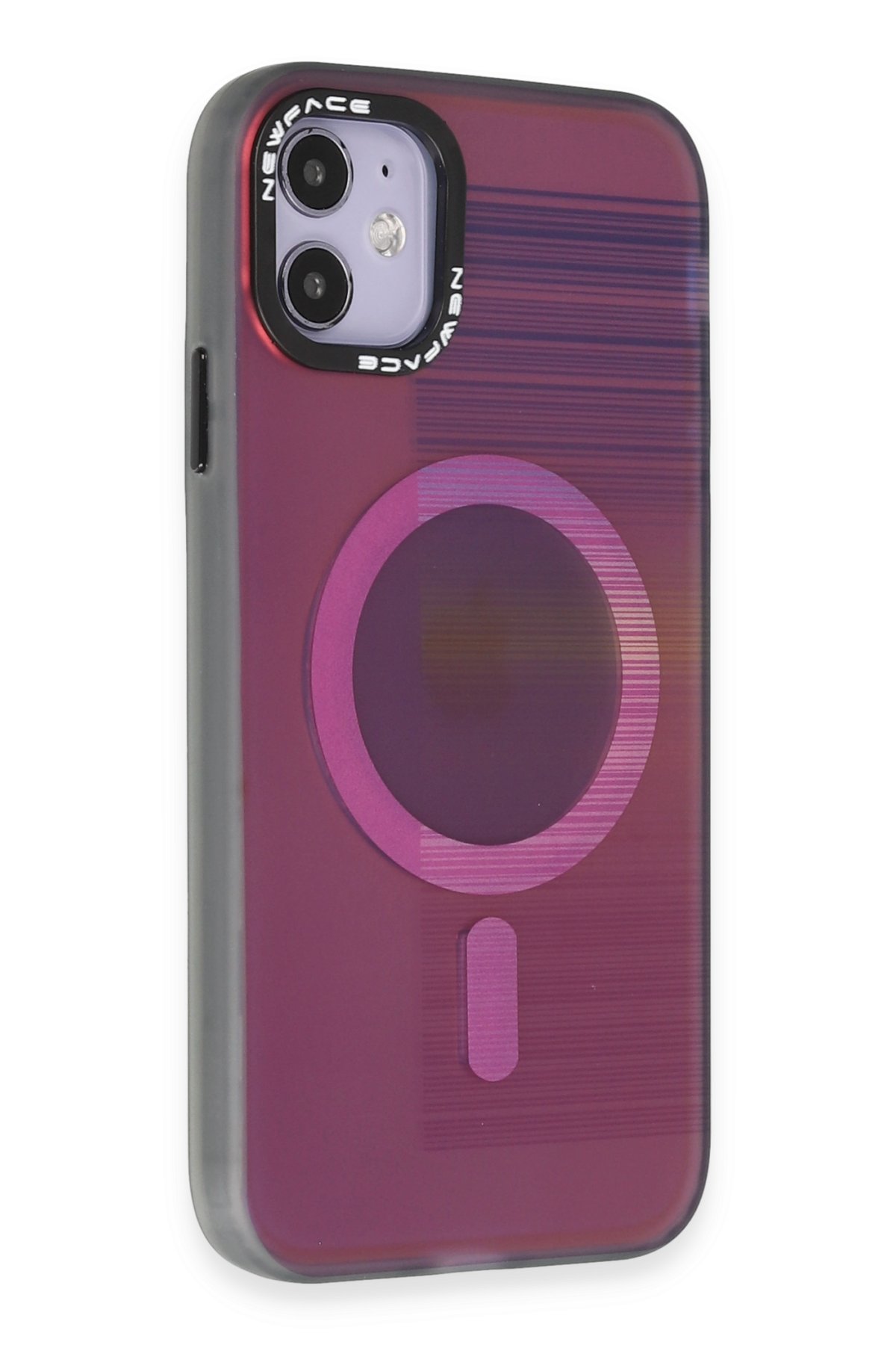 Newface iPhone 11 Renkli Kamera Lens Koruma Cam - Pembe-Mavi