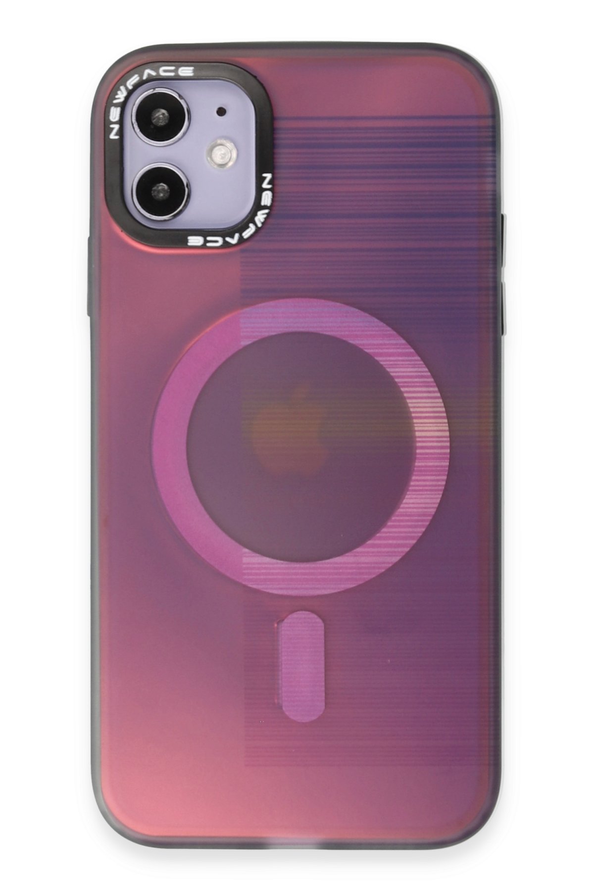 Newface iPhone 11 Renkli Kamera Lens Koruma Cam - Pembe-Mavi