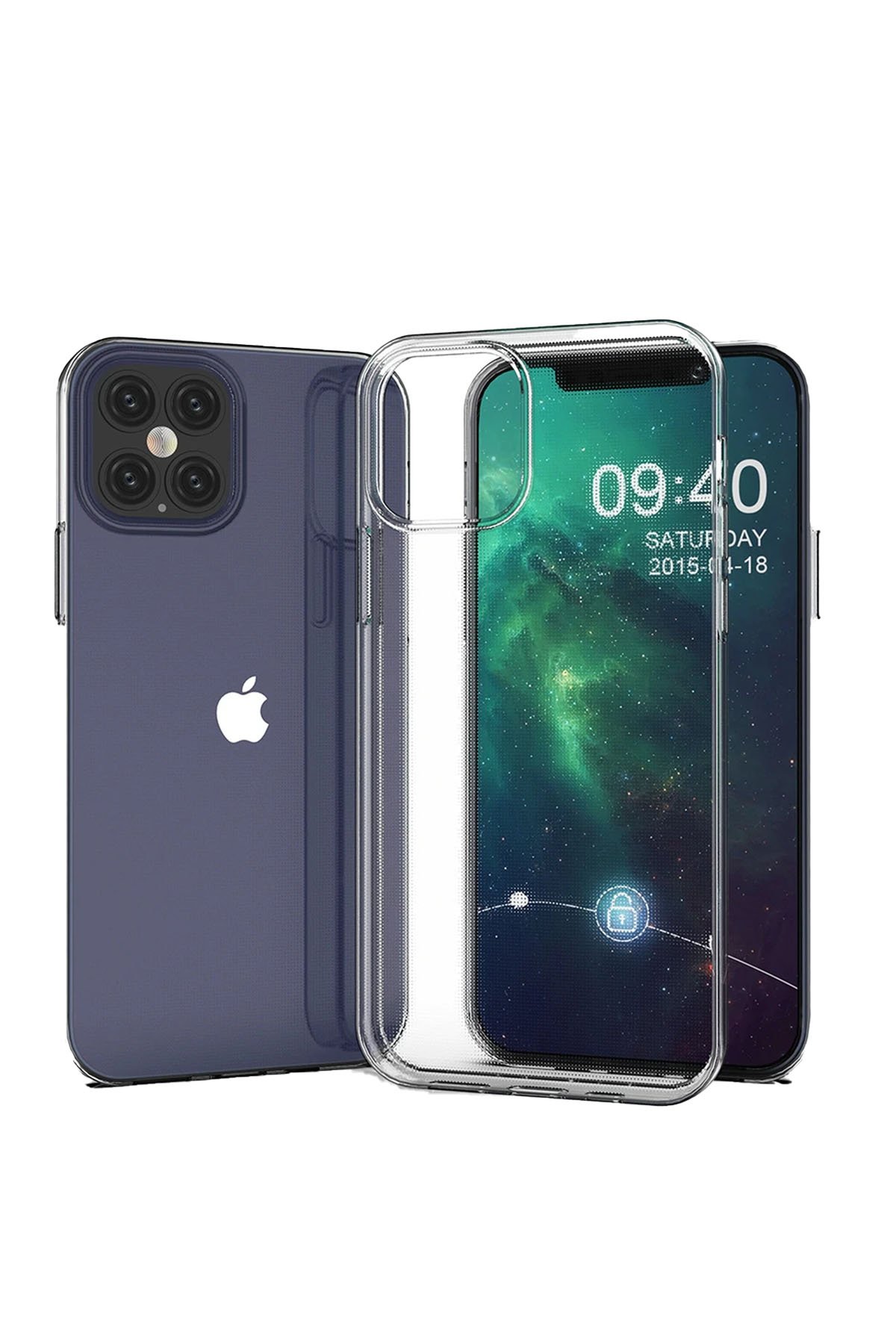 Newface iPhone 12 Pro Kılıf Coco Karbon Silikon - Gri