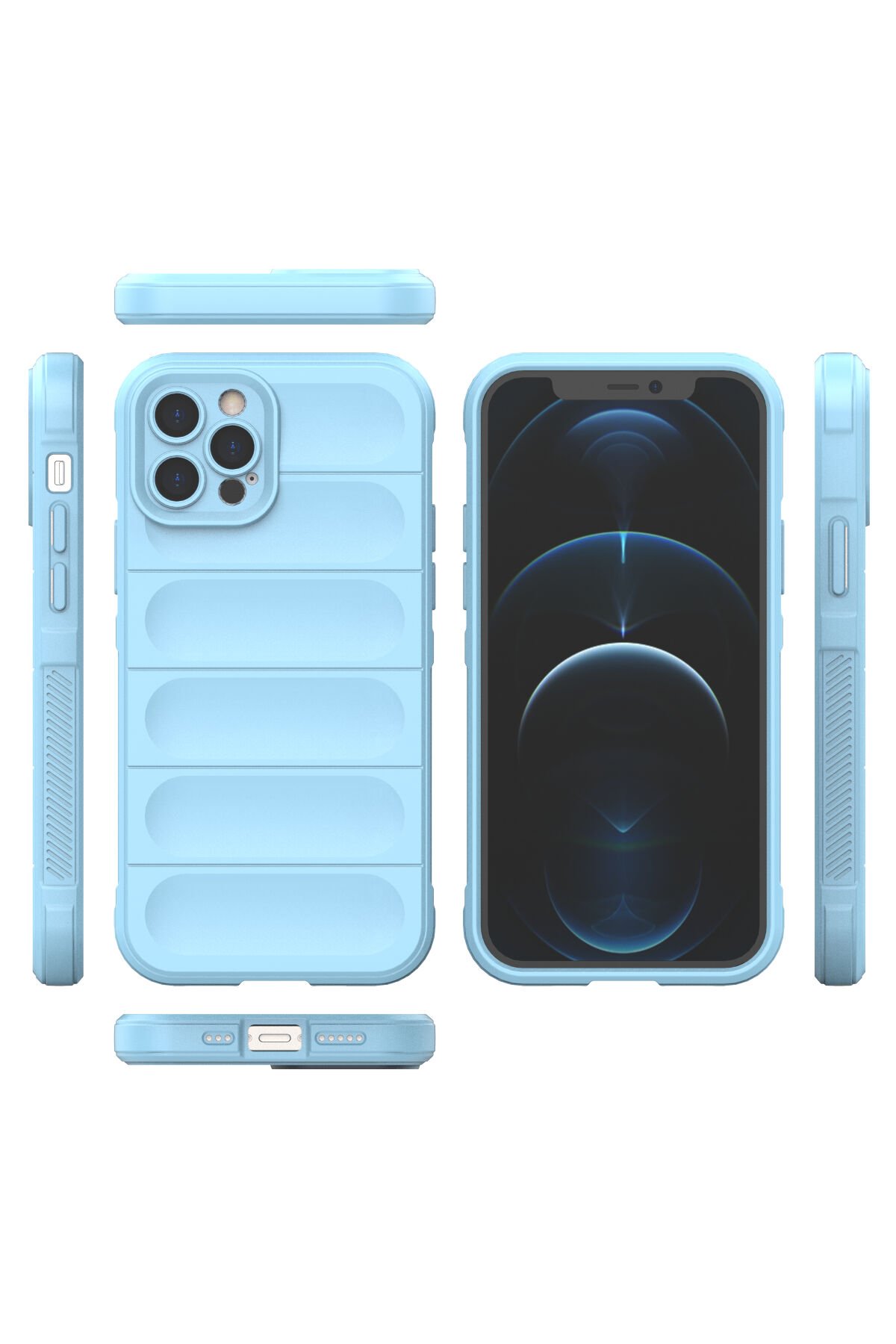 Newface iPhone 12 Pro Kılıf Miami Şeffaf Silikon - Siyah