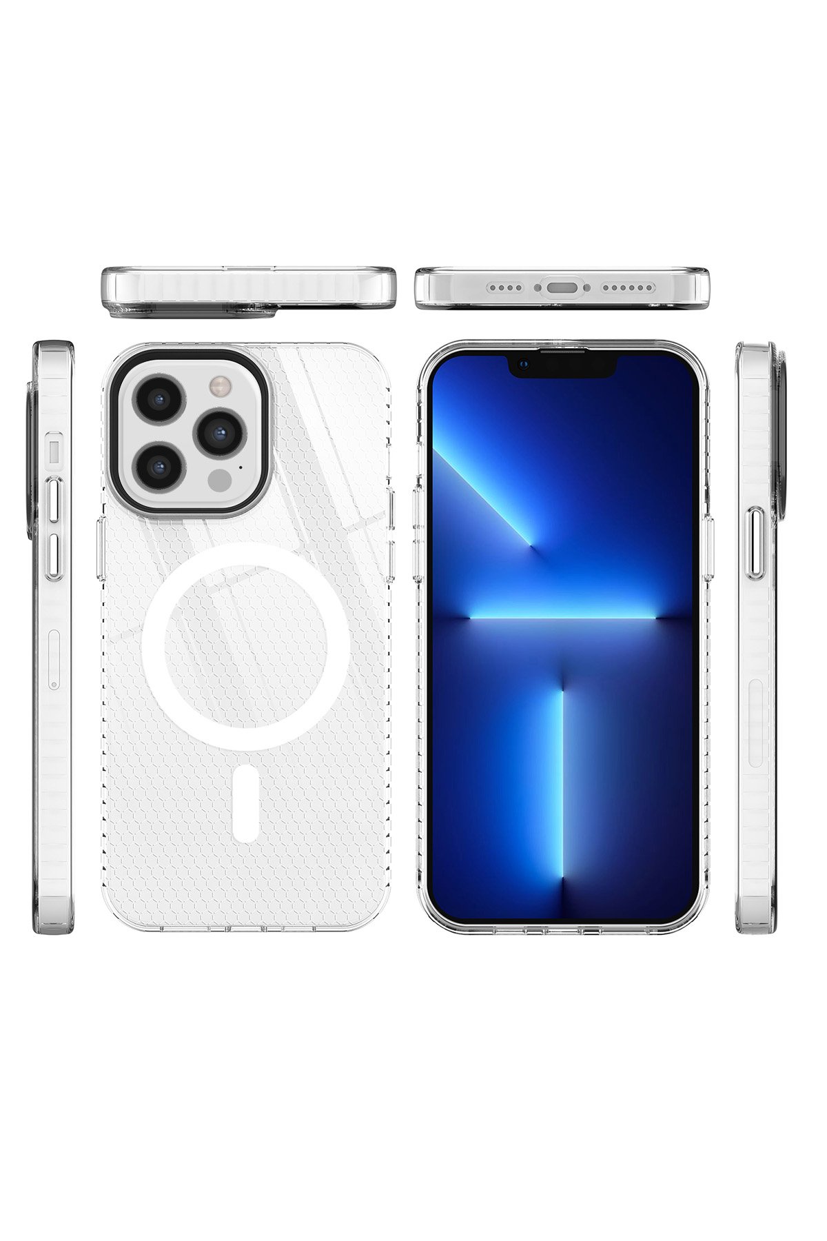Newface iPhone 12 Pro Max Kılıf Platin Silikon - Mavi