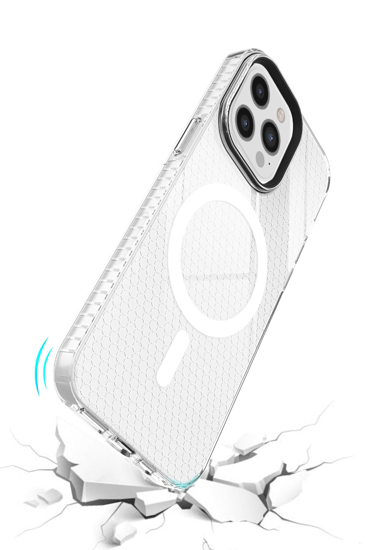 Newface iPhone 12 Pro Max Kılıf Platin Silikon - Mavi