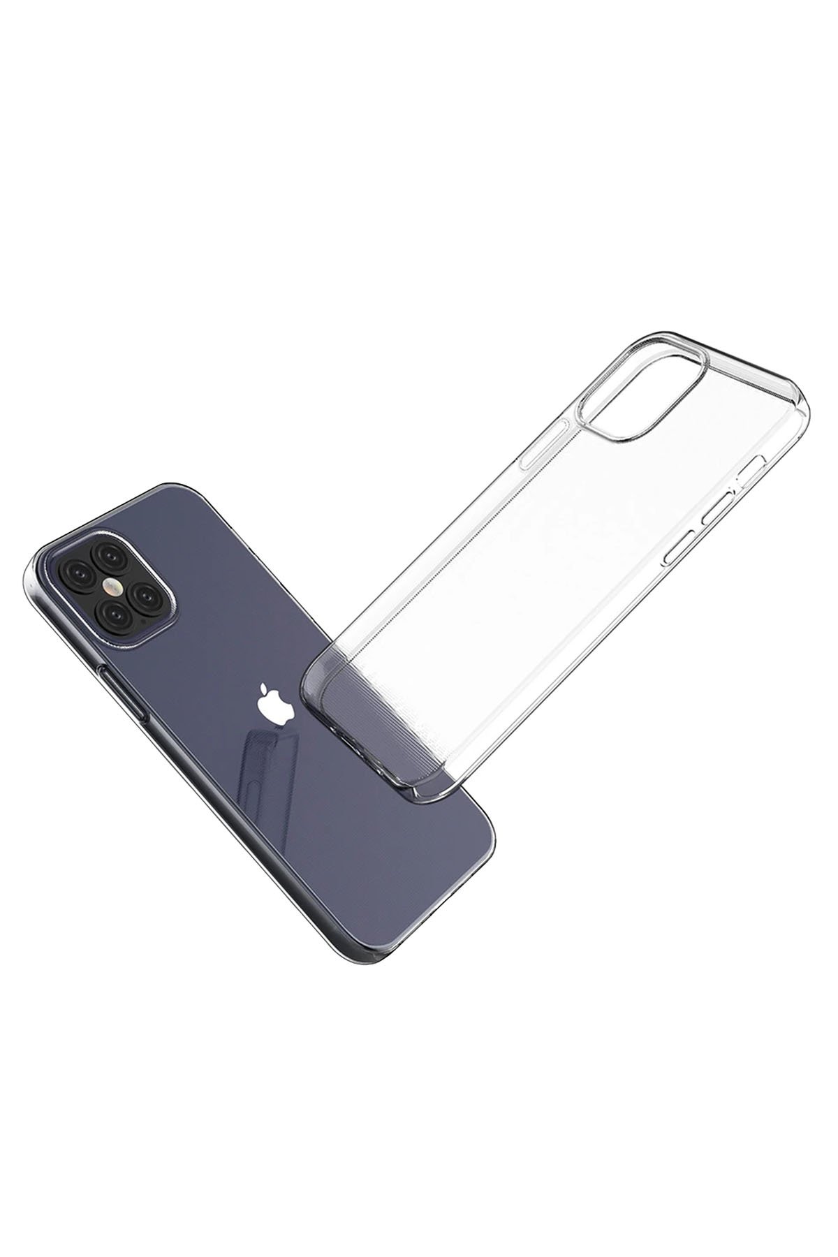 Newface iPhone 12 Pro Max Kılıf Miami Şeffaf Silikon - Lila