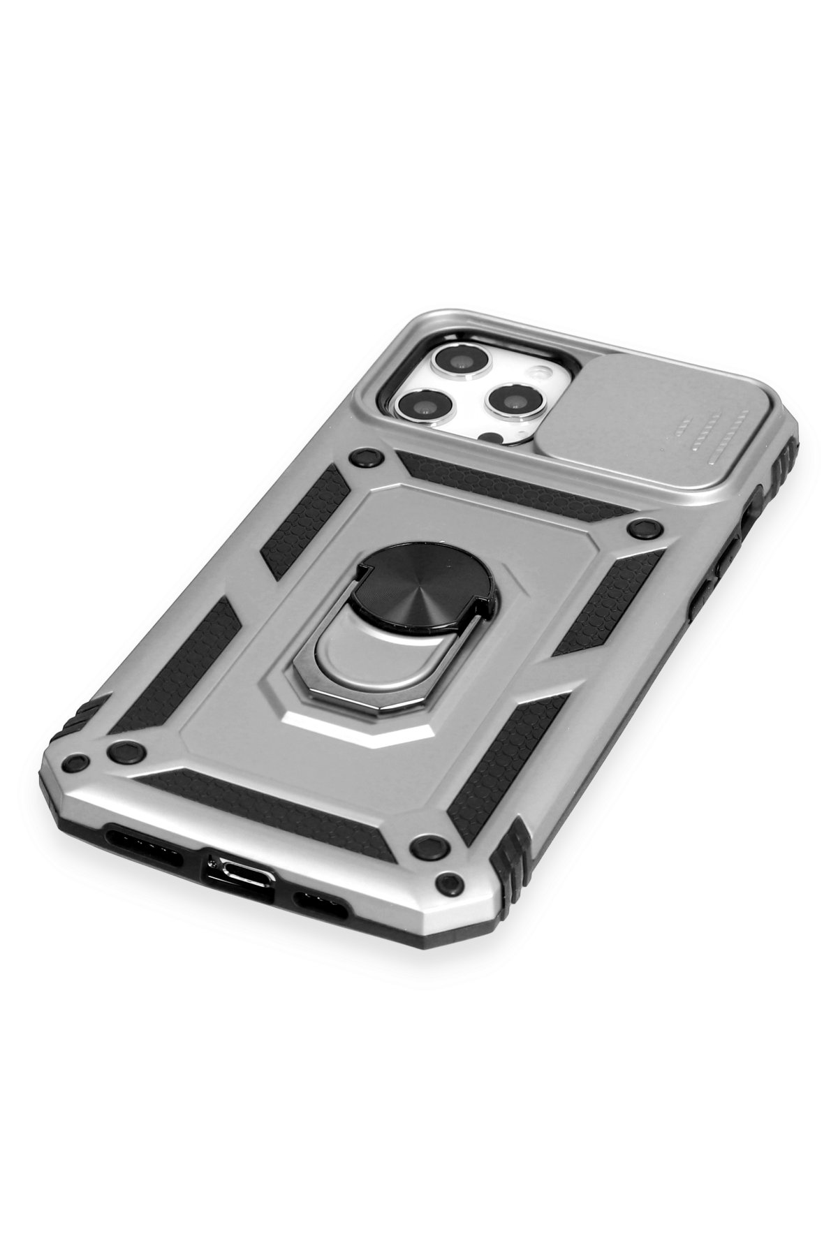 Newface iPhone 12 Pro Max Kılıf Mega Standlı Silikon - Lila