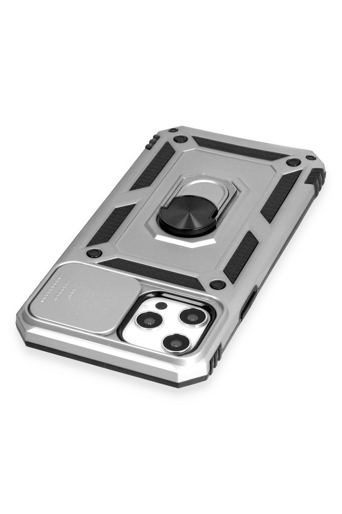 Newface iPhone 12 Pro Max Kılıf Mega Standlı Silikon - Lila