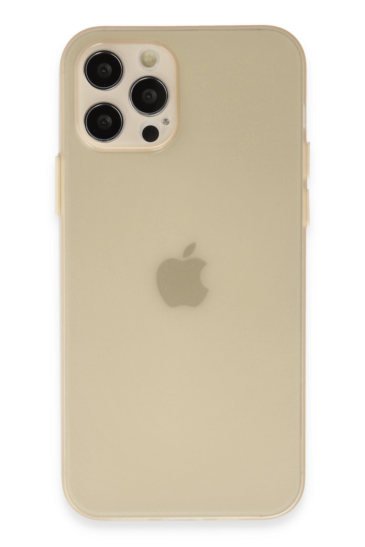 Newface iPhone 12 Pro Max Kılıf Razer Lensli Silikon - Gold