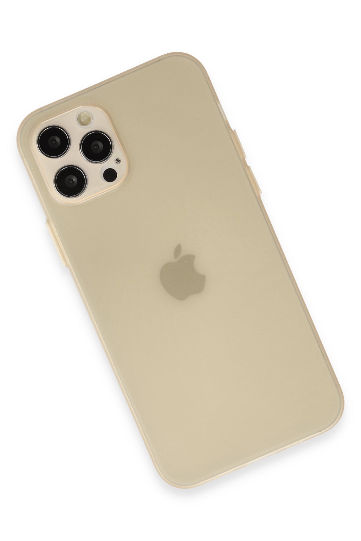 Newface iPhone 12 Pro Max Kılıf Razer Lensli Silikon - Gold