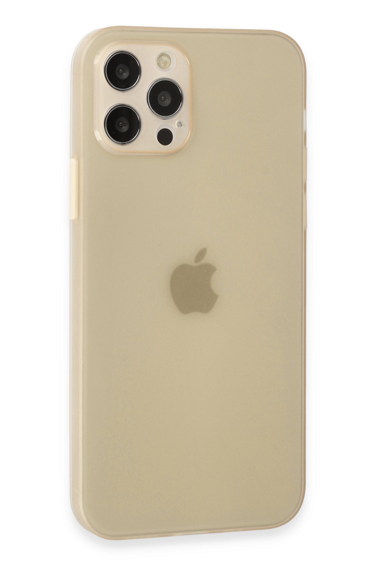 Newface iPhone 12 Pro Max Kılıf Razer Lensli Silikon - Gold