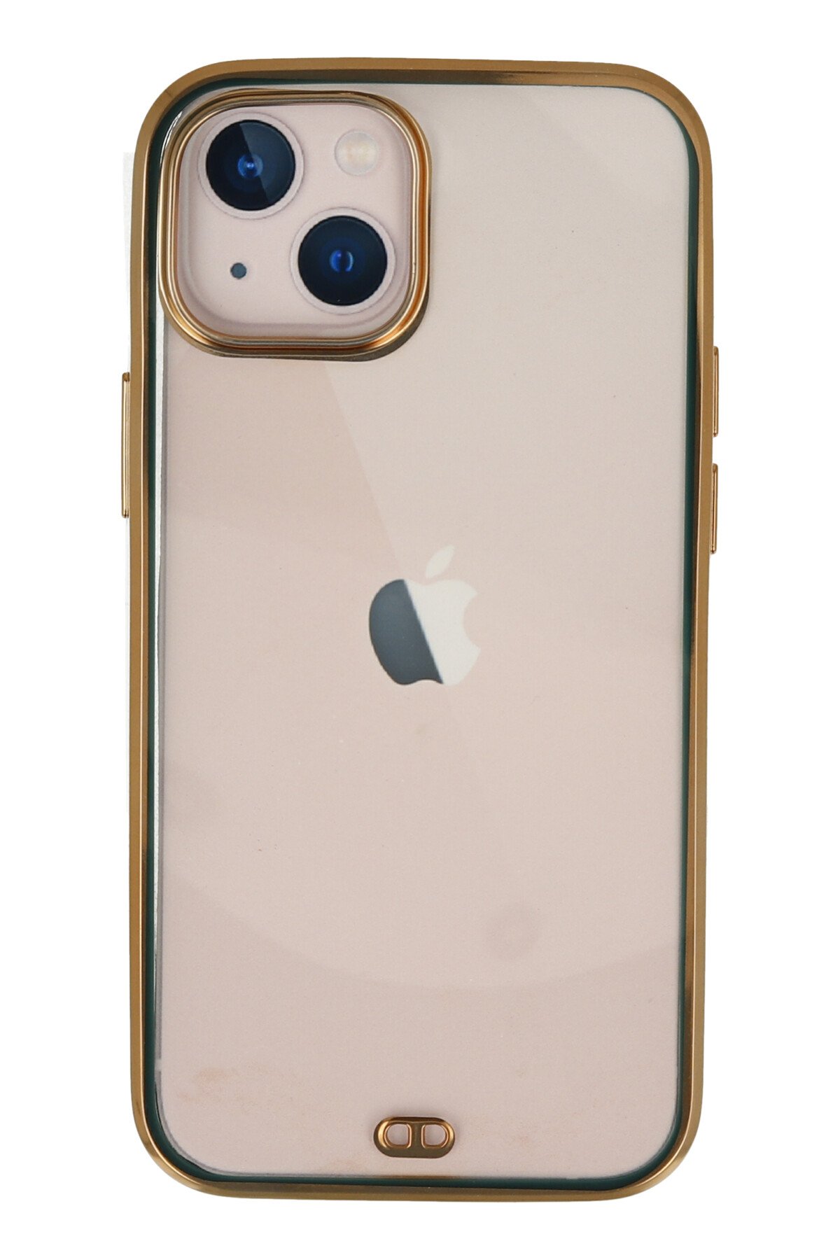 Newface iPhone 13 Kılıf Simli Yüzüklü Silikon - Yeşil