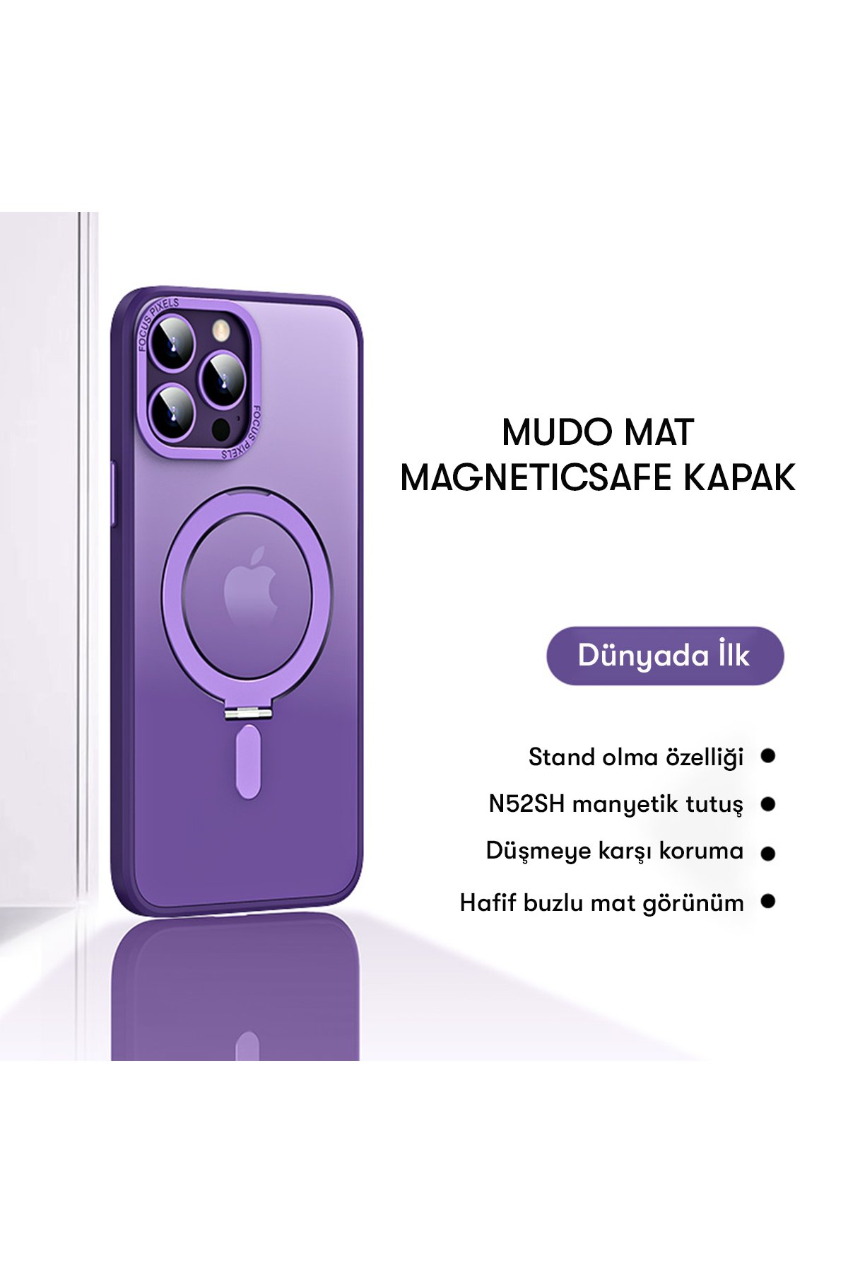 Newface iPhone 13 Pro Max Kılıf Merkür Magneticsafe Standlı Kapak - Koyu Yeşil