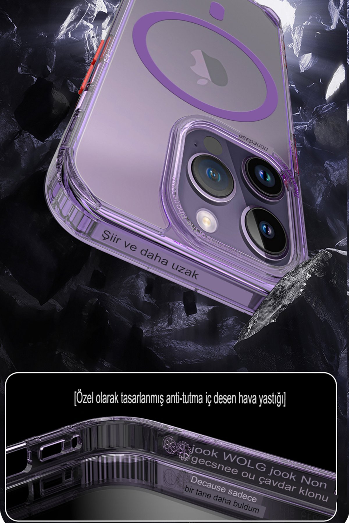 Joko iPhone 13 Pro Max Kılıf Roblox Lens Standlı Kapak - Bordo