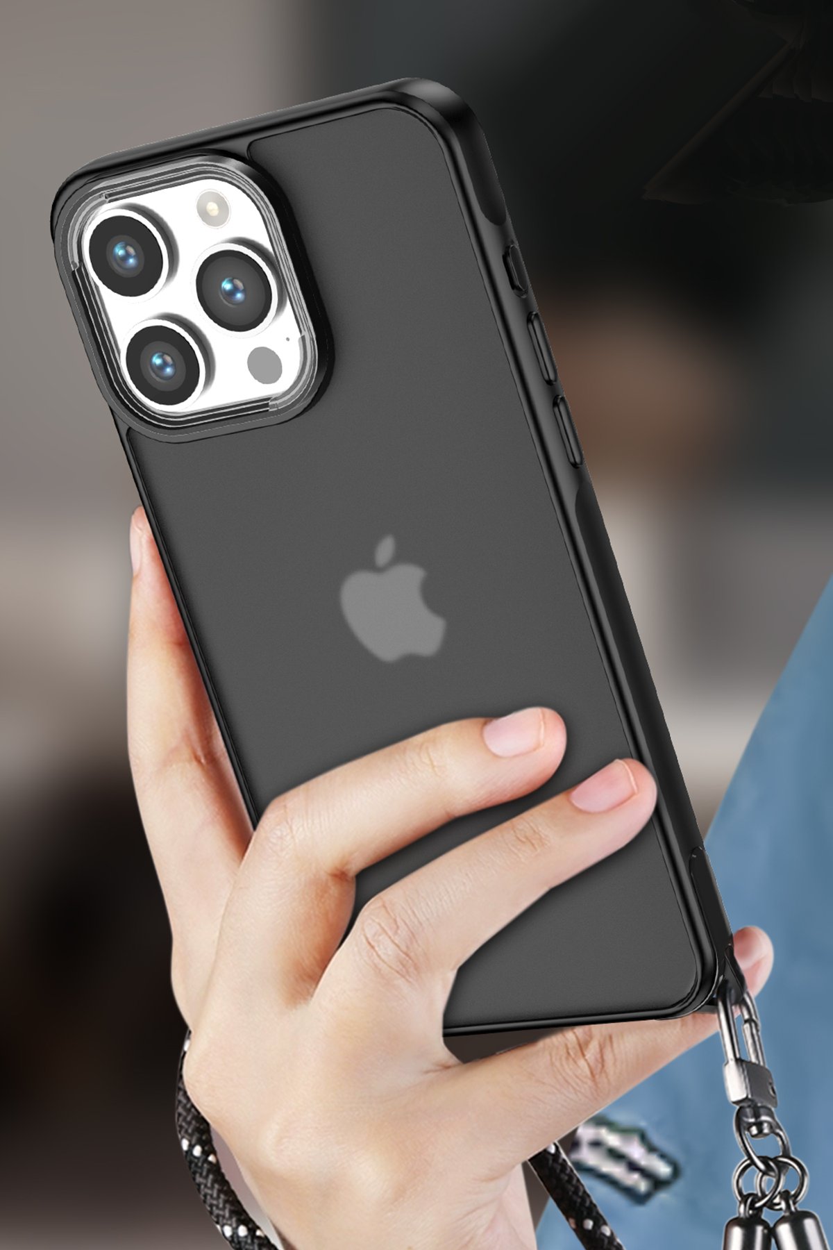 Newface iPhone 14 Pro Kılıf Pars Lens Yüzüklü Silikon - Kırmızı