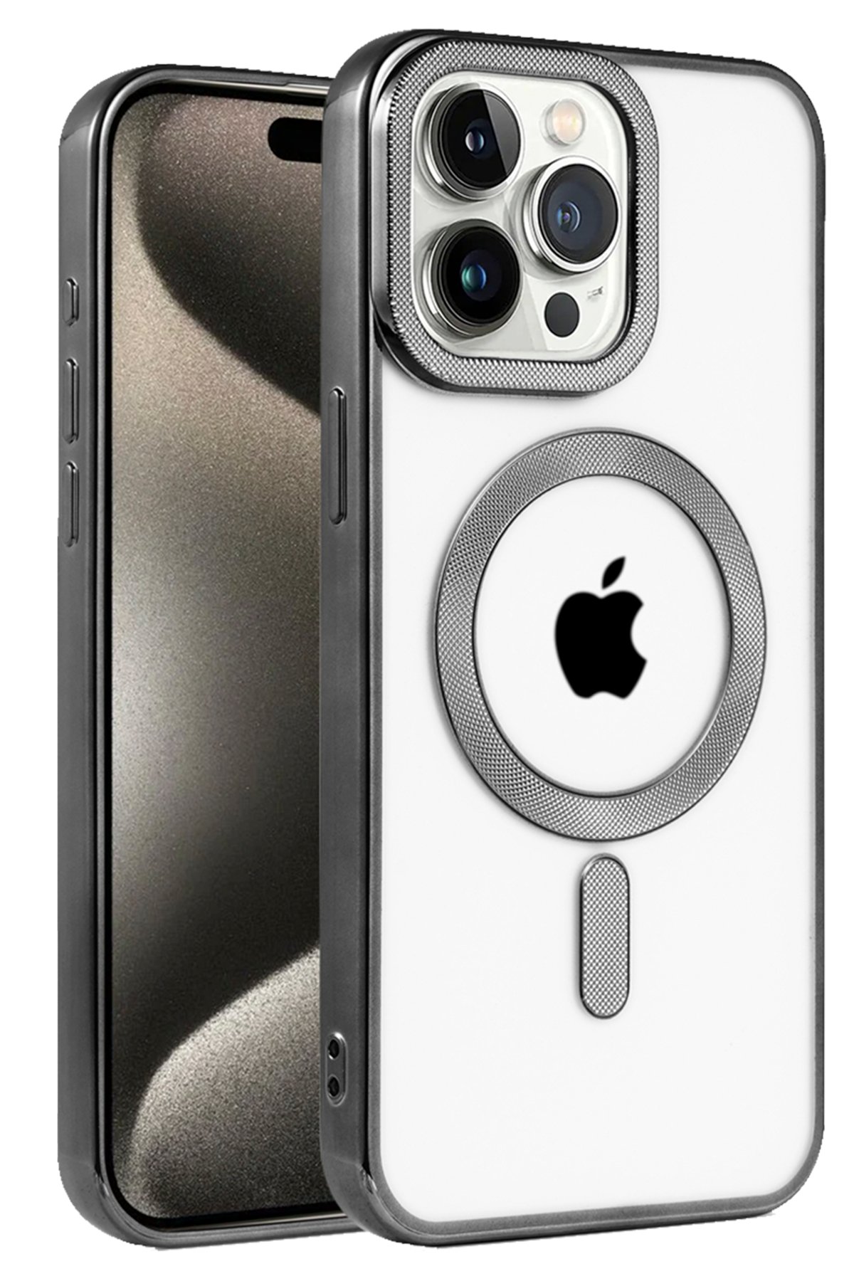 Newface iPhone 14 Pro Kılıf Jack Magneticsafe Lens Silikon - Mürdüm